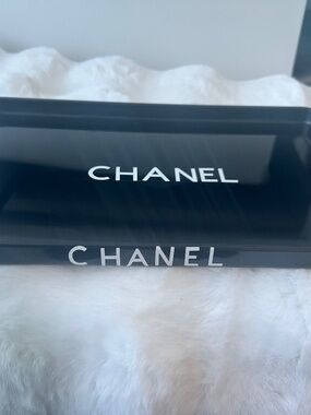 Acrylic black tray 11.5 x 8 x 1"  white letters